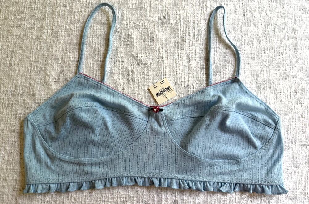 Anthropologie NEW LyreBird Light Blue Bra, Large